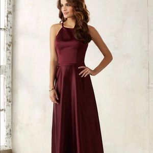 Full Length Satin Prom Dress